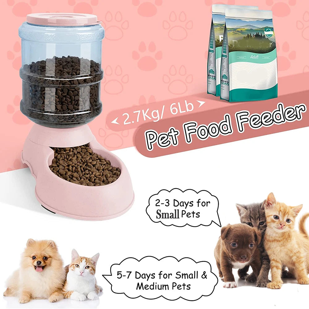 Automatic Pet Water Dispenser & Feeder - Large Capacity for Dogs & Cats