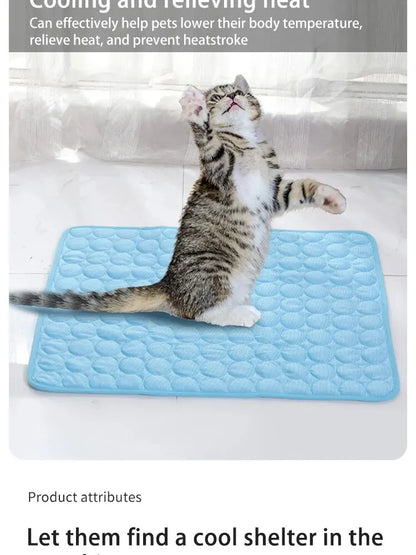 Pet Ice Mat Cooling Pad for Cats & Dogs – Summer Sofa Bed Blanket for Small Pets