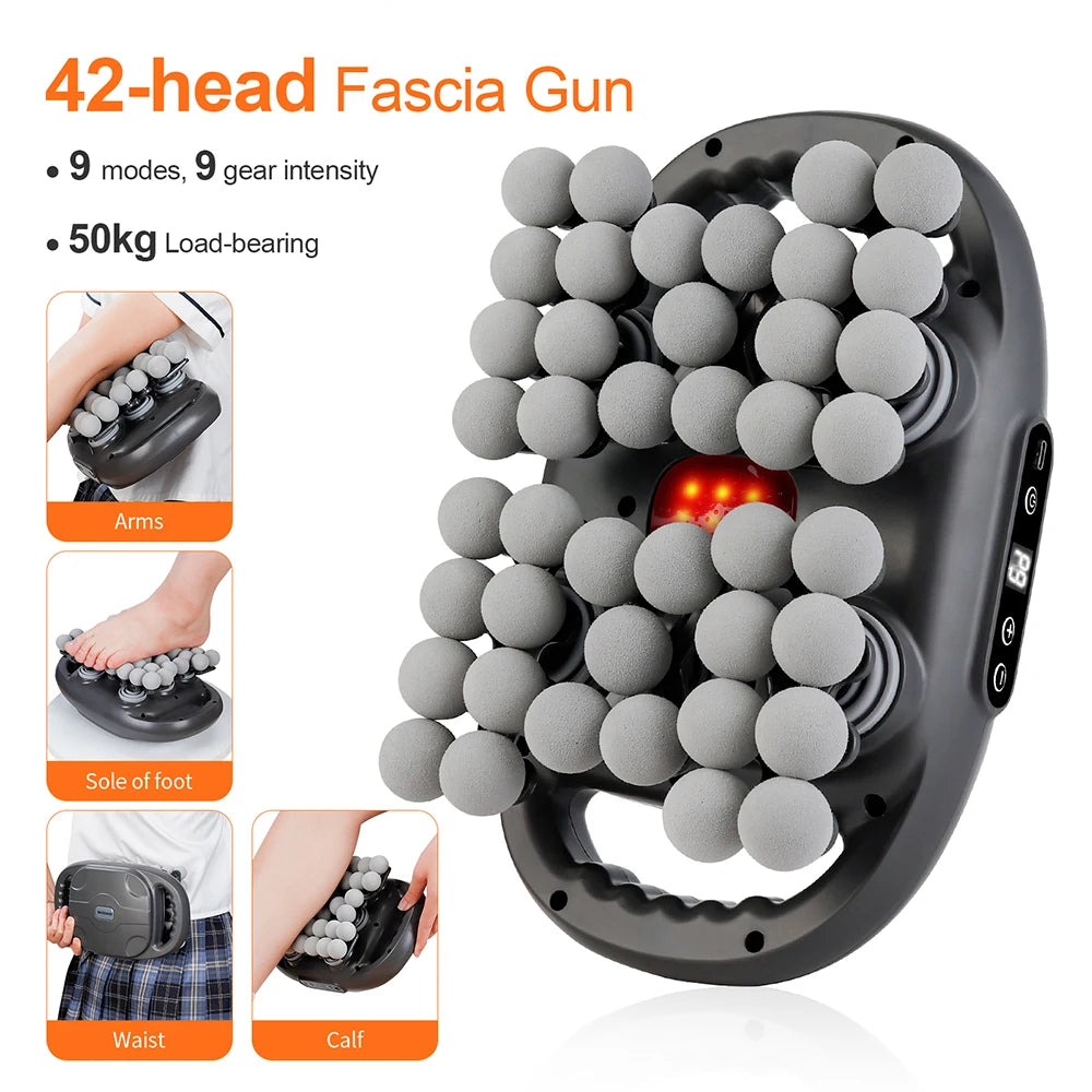 42-Head Fascia Gun High-Frequency Vibration Body Massager for Neck, Back & Waist Relief