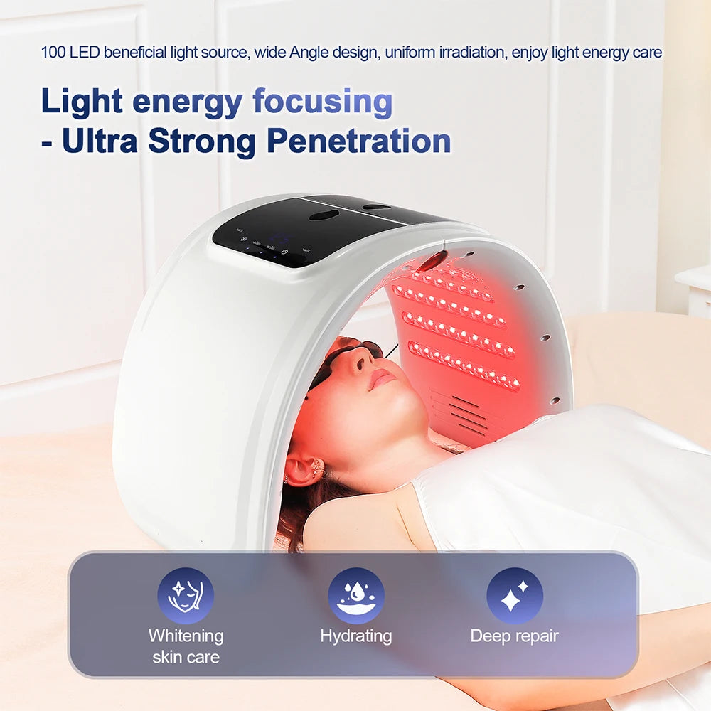 foreverlily LED Face Mask PDT Machine - 7-Color Photon Skin Rejuvenation & Nano Spray for Face & Body