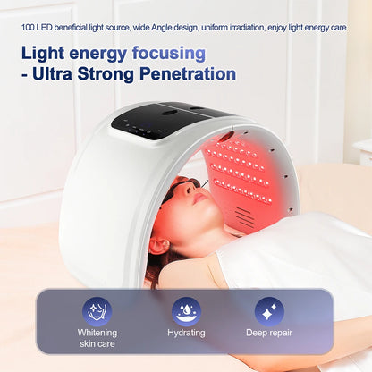 foreverlily LED Face Mask PDT Machine - 7-Color Photon Skin Rejuvenation & Nano Spray for Face & Body