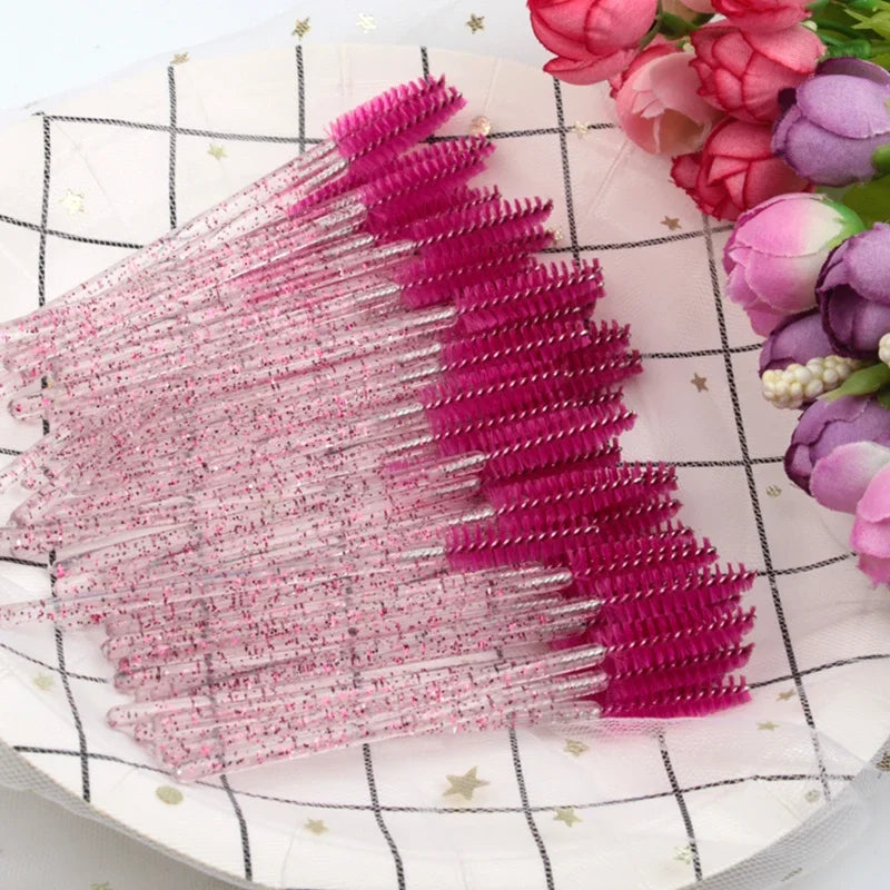 CNK Disposable Eyelash Brushes – 5/50 Pcs Mascara Wands Applicator Spoolers for Makeup