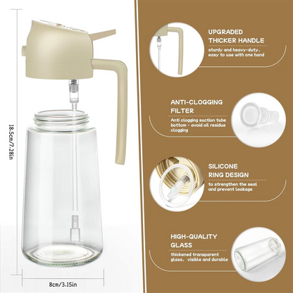 16oz/470ML Glass Oil Dispenser with Automatic Flip Lid