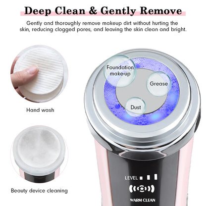 EMS Facial Massager - LED Light Therapy & Sonic Ion Vibration for Skin Tightening & Anti-Wrinkle
