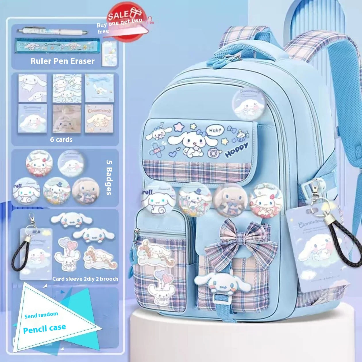 Yuguigou Kulomi Large Capacity Backpack for Elementary Girls - Spine Protection Design