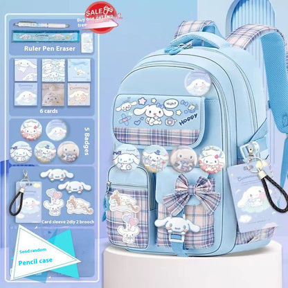 Yuguigou Kulomi Large Capacity Backpack for Elementary Girls - Spine Protection Design