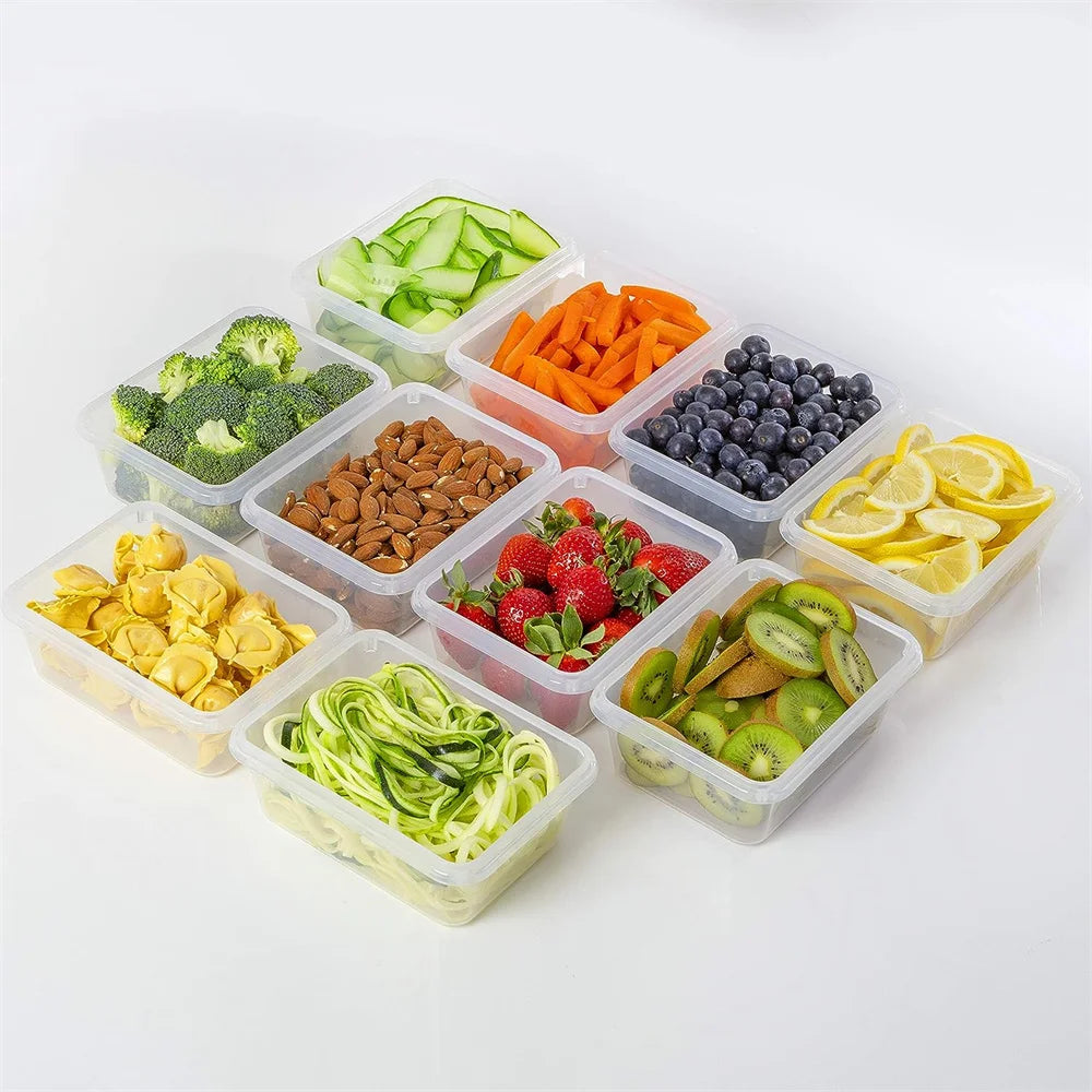 10-Piece BPA-Free Kitchen Food Containers Set, Microwave & Dishwasher Safe with Stickers and Marker