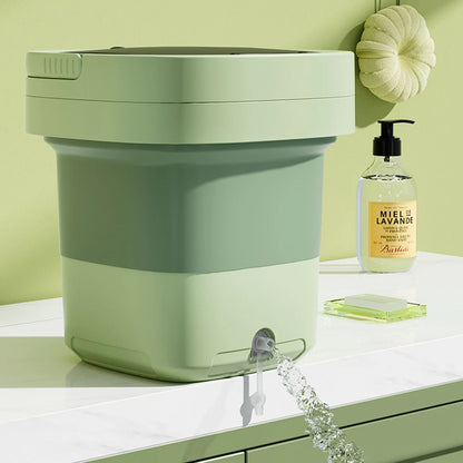 6L 11L Folding Portable Washing Machine Big Capacity with Spin Dryer Bucket for Clothes Travel Home Underwear Socks Mini Washer