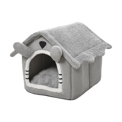 Gray Detachable Cat House – Semi-Enclosed, Washable Pet Nest for Small Pets
