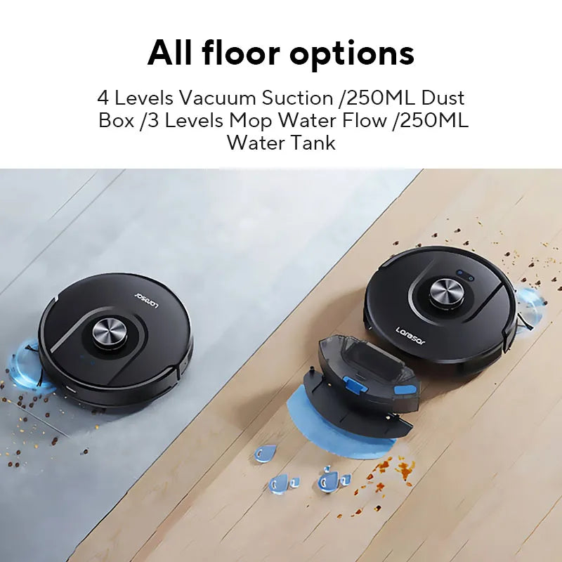 Laresar 01 Robot Vacuum Cleaner & Mop - 5000Pa Suction, LDS Lidar Navigation, Smart Mapping for Carpet & Pet Hair Cleaning