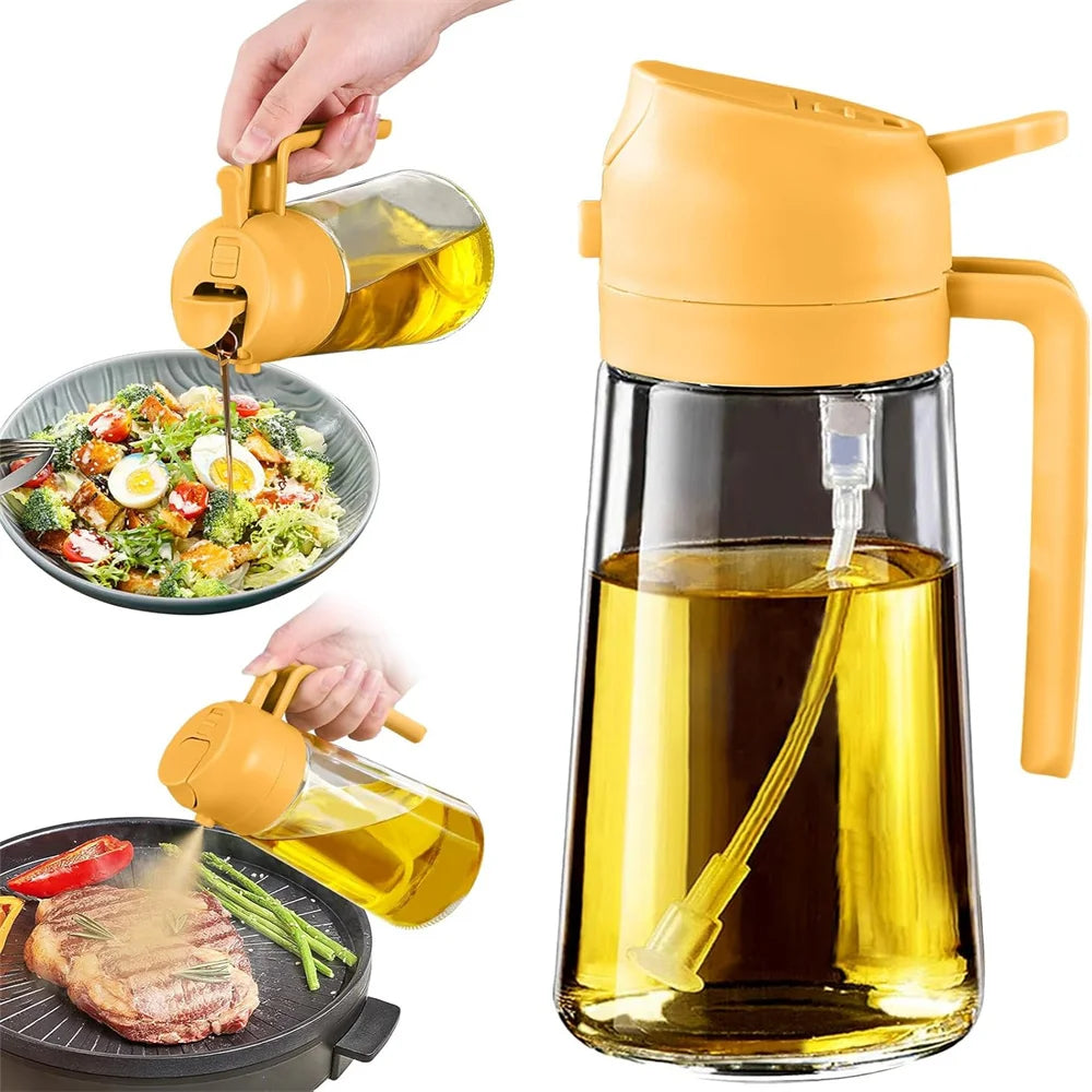 16oz/470ML Glass Oil Dispenser with Automatic Flip Lid