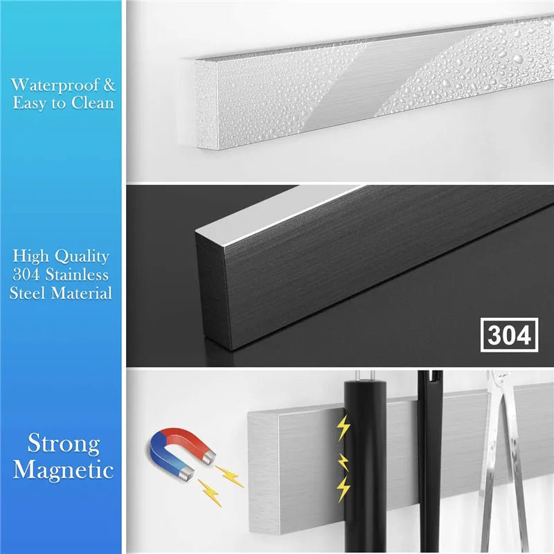 Stainless Steel Magnetic Knife Holder Wall Mount Kitchen Storage Organizer