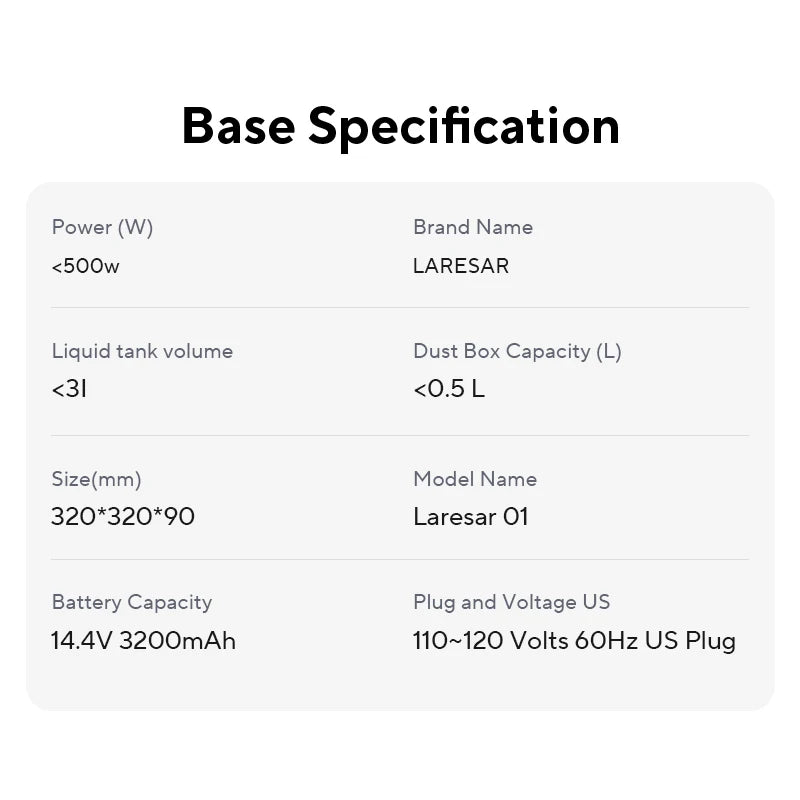 Laresar 01 Robot Vacuum Cleaner & Mop - 5000Pa Suction, LDS Lidar Navigation, Smart Mapping for Carpet & Pet Hair Cleaning