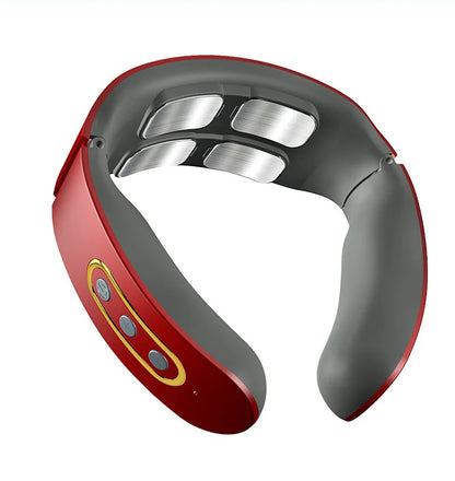 Electric Neck & Shoulder Pulse Massager 4-Head TENS Magnetic Heating for Pain Relief