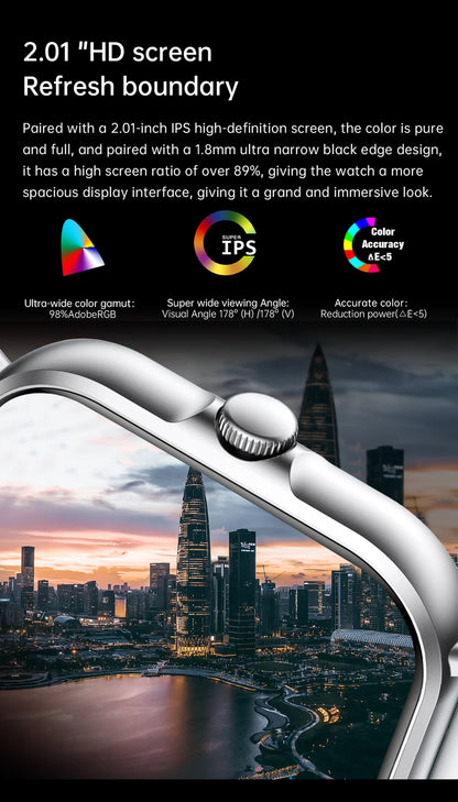 2025 2.01'' Smart Watch, Bluetooth Call, Music Player, Fitness Tracker, Sport Waterproof Watch for Men & Women, iPhone/Android