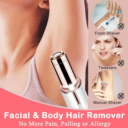 Portable Lipstick Electric Hair Remover for Women Painless Facial Shaver Tool