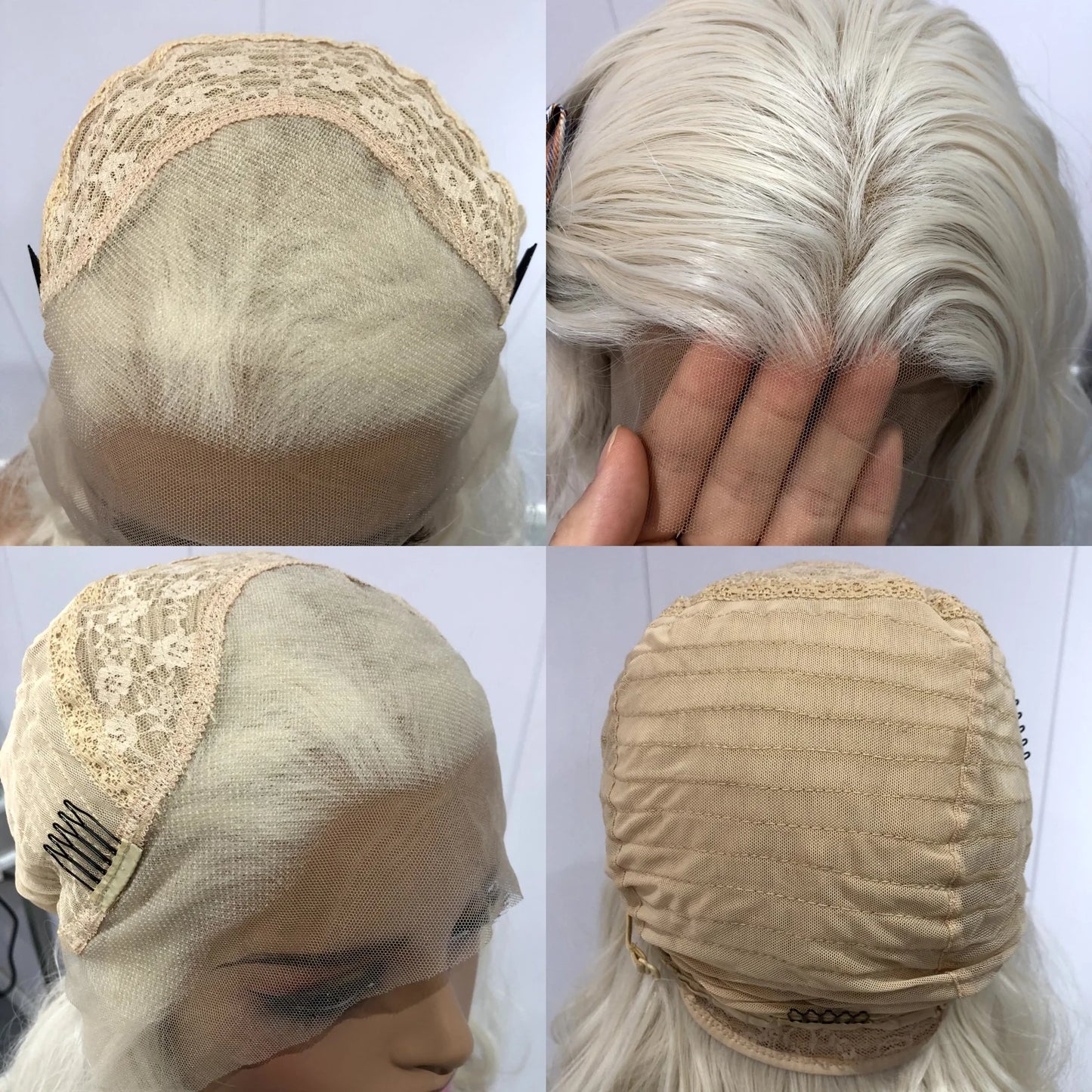 Glueless Straight Blonde Lace Front Synthetic Wig for Women