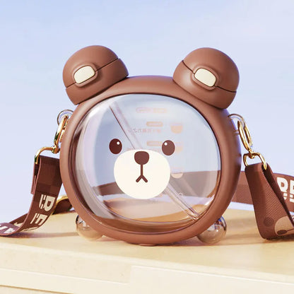 750ml Cute Bear Straw Water Cup Kawaii Plastic Drinking Cup for Kids