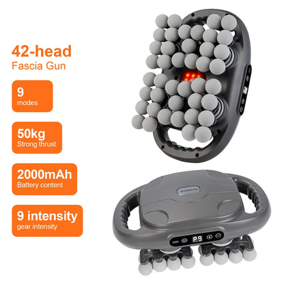 42-Head Fascia Gun High-Frequency Vibration Body Massager for Neck, Back & Waist Relief