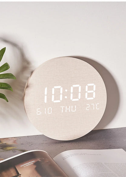 LED Digital Wall Clock - Multi-Function Display with Temperature, Date, and Time for Living Room & Bedroom