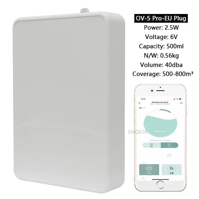 500ML Smart Fragrance Diffuser - Waterless Essential Oil Air Freshener for Home