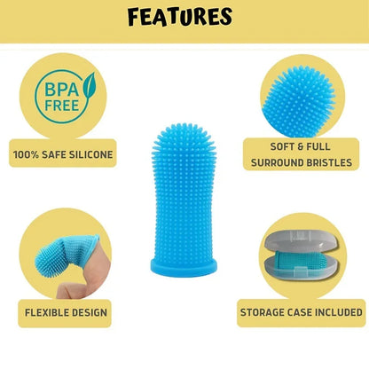 Super Soft Dog Finger Toothbrush Nontoxic Silicone Teeth Cleaning & Breath Care for Cats & Dogs