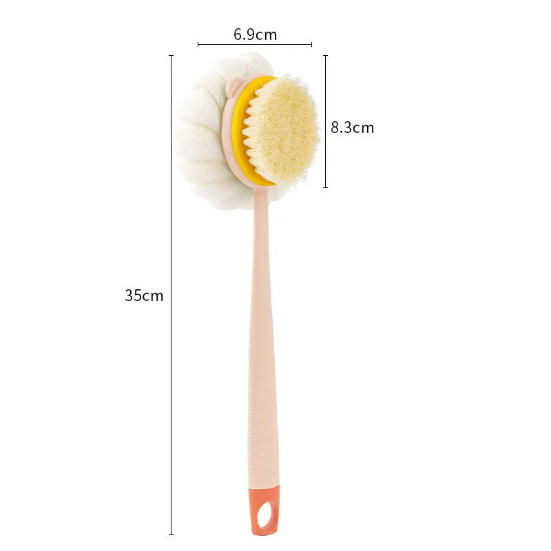 Loofah Back Scrubber Long Handle Body Brush with Soft Mesh Sponge for Exfoliating Massage