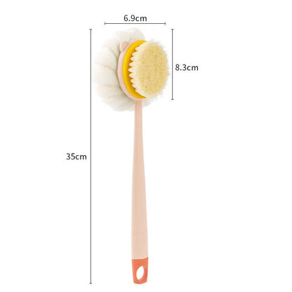 Loofah Back Scrubber Long Handle Body Brush with Soft Mesh Sponge for Exfoliating Massage
