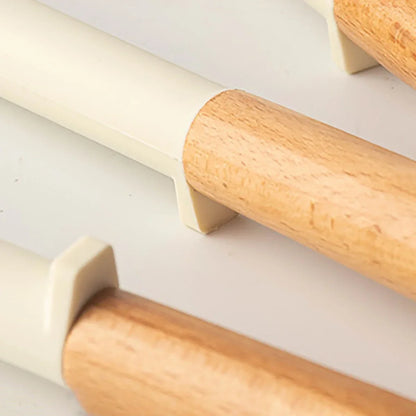 Silicone Spatula with Wooden Handle, Heat-Resistant Non-Stick Cooking Spoon for Kitchen