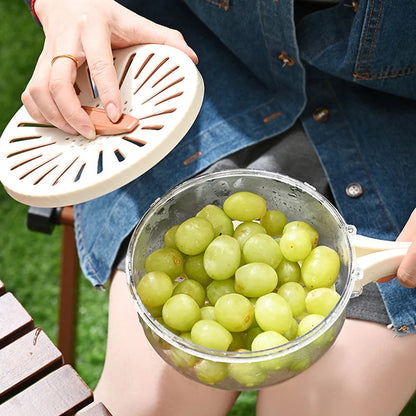 2 In 1 Drainer And Strainer Multi-function Basket With With Lid