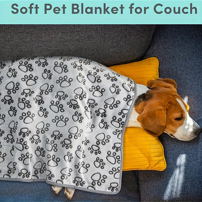 Soft Fluffy High-Quality Pet Blanket with Cute Cartoon Pattern Warm & Comfortable Mat for Cats & Dogs