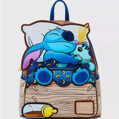 New Loungefly Disney Lilo & Stitch Mini Backpack for Girls, Cute Shoulder Bag for School & Outdoor Leisure