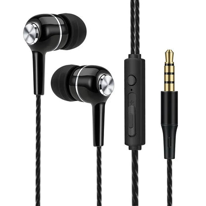 3.5mm Wired Earphones with Microphone - Bass HiFi Stereo In-Ear Headset for Phones
