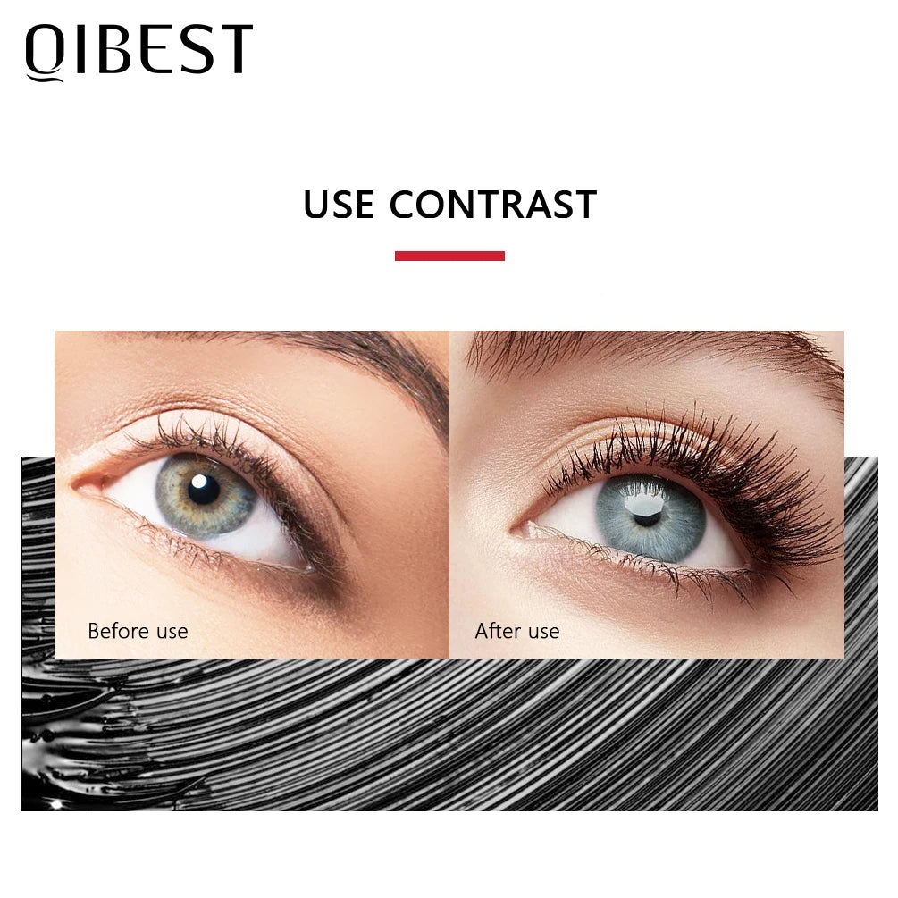 QIBEST 4D Black Mascara - Lengthening & Volume Waterproof Eyelash Makeup