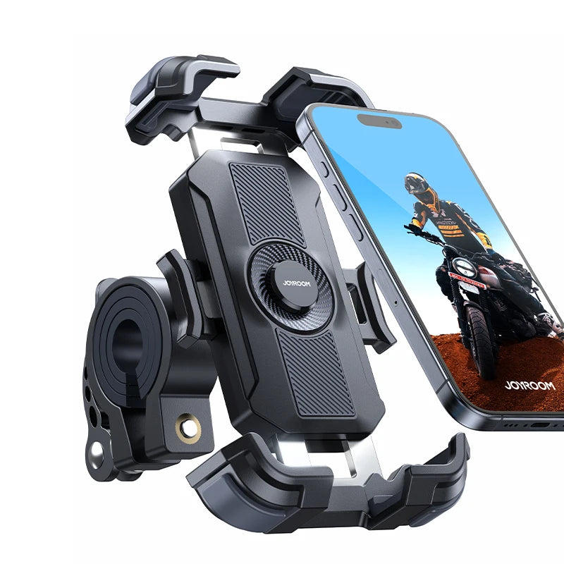Joyroom Motorcycle Phone Mount - Upgraded Ultra-Stable Bike Holder for Handlebar, Scooter, and Bicycle Clamp