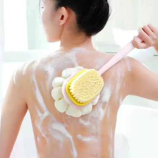 Loofah Back Scrubber Long Handle Body Brush with Soft Mesh Sponge for Exfoliating Massage