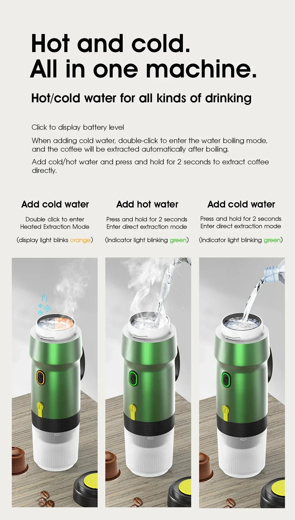 Electric Portable Coffee Machine - 3-in-1 Espresso Maker for Car, Home & Travel