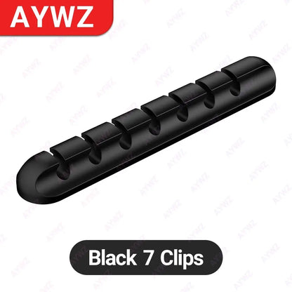 Adhesive Cable Holder Clips - Cord Management Organizer for Desktop, USB, Power, and Mouse Cables