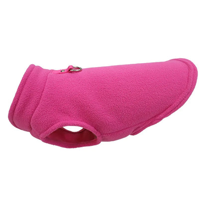 Warm Fleece Dog Jacket with D-Ring – Vest for Small Dogs & Cats, French Bulldog & Chihuahua Coat