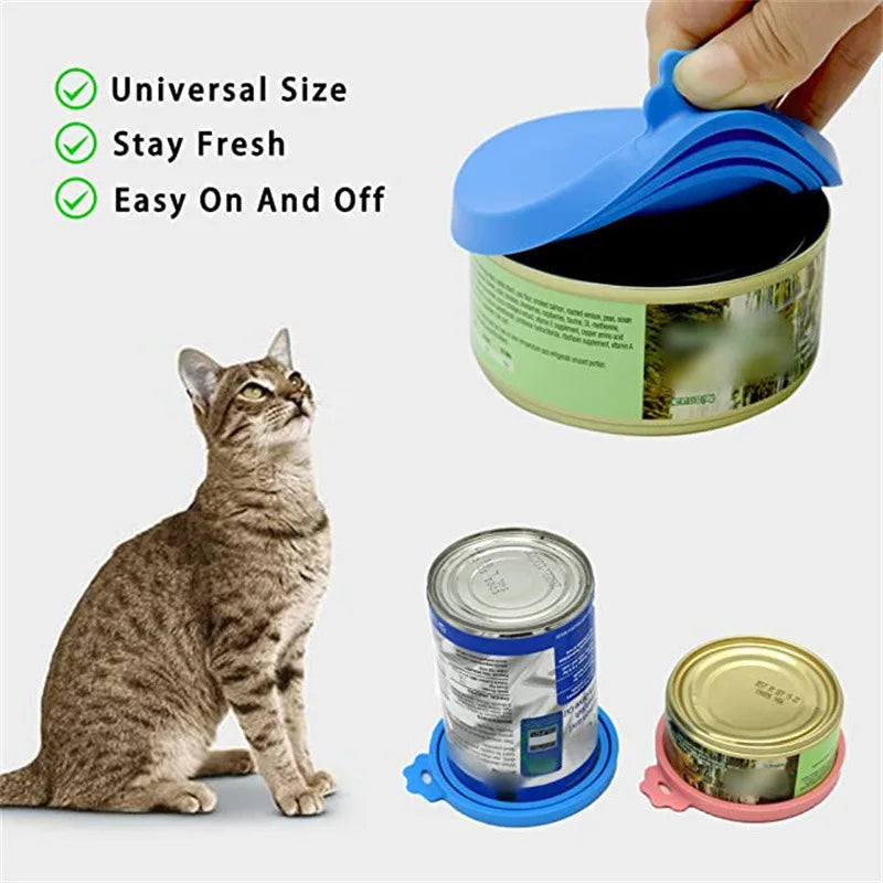 Reusable Pet Food Can Cover & Spoon Set – Portable Storage Lid for Dogs & Cats