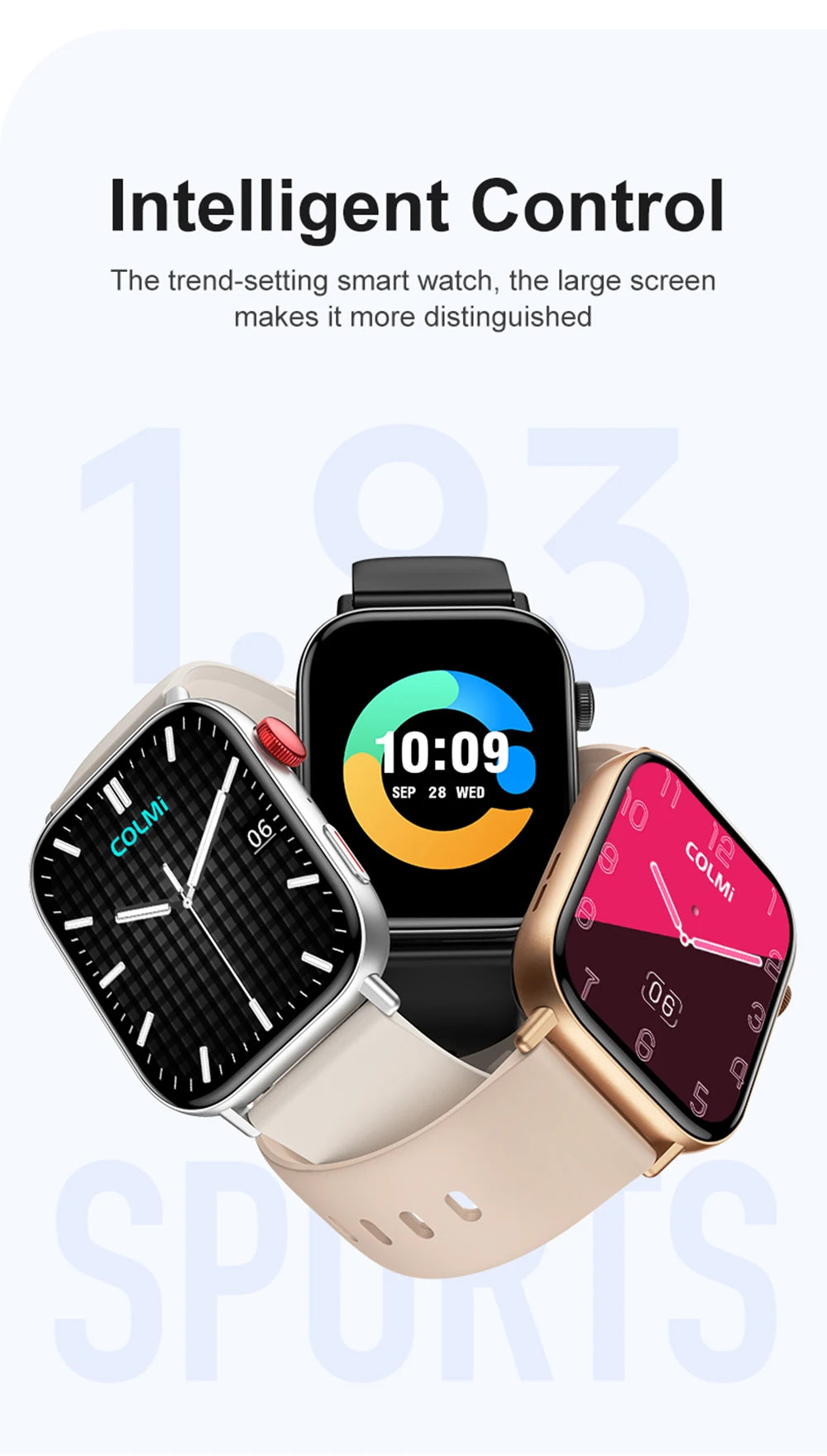 COLMI C8 Max Voice Calling Smart Watch, 1.93" HD Color Display, Health & Fitness Tracking for Men & Women