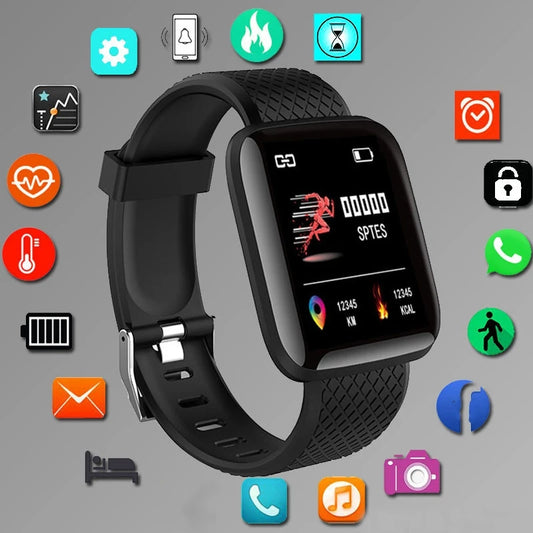 Smartwatch for Men & Women, Fitness Tracker, Message Notifications, Wristwatch with Heart Rate Monitor, Birthday Gift for Android/iOS