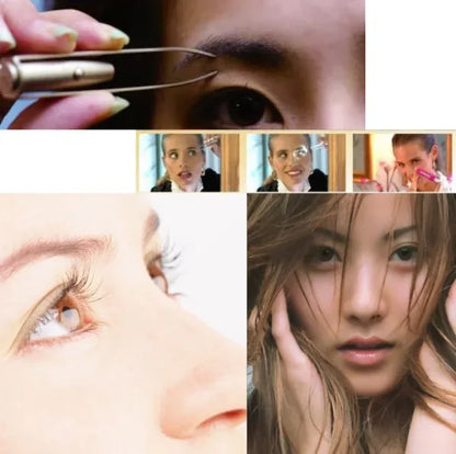 Portable Stainless Steel Eyebrow Tweezer with LED Light – Smart Hair Removal Makeup Tool