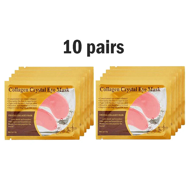 Gold Collagen Crystal Eye Mask - Firming & Moisturizing Eye Patches (5/10/20/30 Pairs)