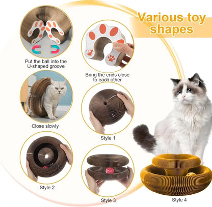 Magic Cat Scratch Board with Ball & Corrugated Climbing Toy for Cats