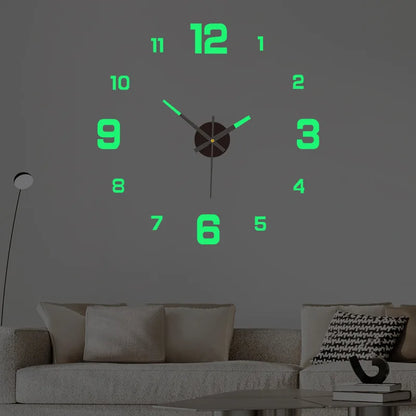 Luminous DIY Stereoscopic Digital Wall Clock, Silent Home Decoration for Living Room & Bedroom
