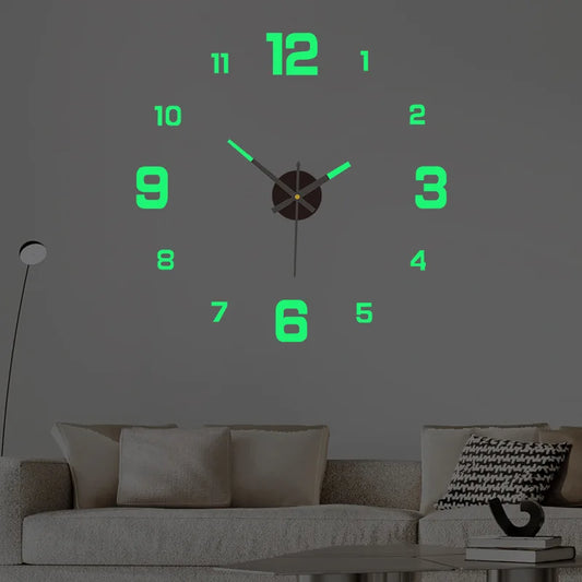 Luminous DIY Stereoscopic Digital Wall Clock, Silent Home Decoration for Living Room & Bedroom