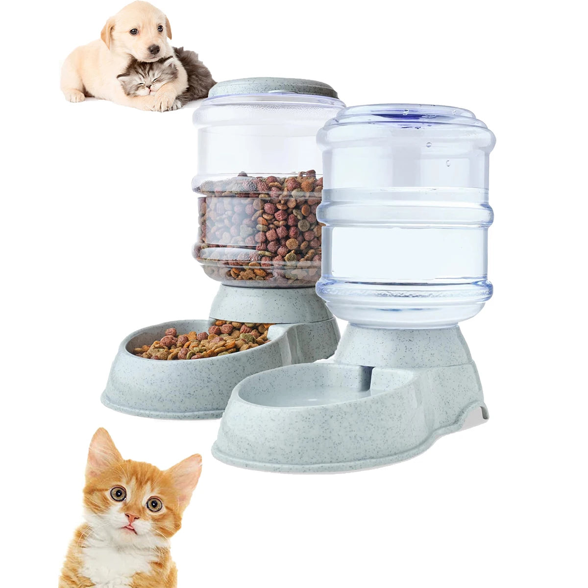 Automatic Pet Water Dispenser & Feeder - Large Capacity for Dogs & Cats