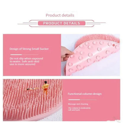 Exfoliating Shower Massage Scraper & Non-slip Bath Mat with Silicone Foot Wash Brush