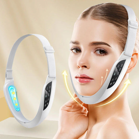 Electric V Face Lifting Device 6 Modes 8 Levels EMS Facial Massager for Double Chin Removal